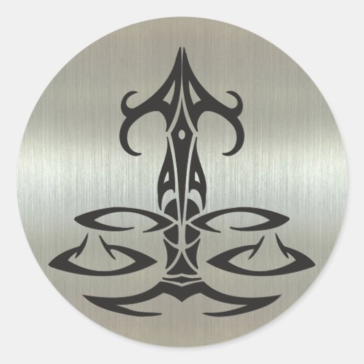 Silhouette der Libra auf den Metallic-Effekt Runder Aufkleber (Vorderseite)