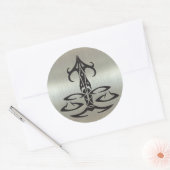 Silhouette der Libra auf den Metallic-Effekt Runder Aufkleber (Umschlag)