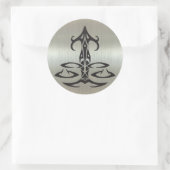 Silhouette der Libra auf den Metallic-Effekt Runder Aufkleber (Tasche)