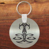 Silhouette der Libra auf den Metallic-Effekt Schlüsselanhänger (Vorderseite)