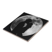 Silhouette der Liebhaber in Vollmond nachts Fliese (Seite)