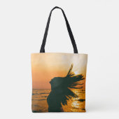 Silhouette der Mädchen, Sonnenuntergang auf dem Me Tasche (Rückseite)