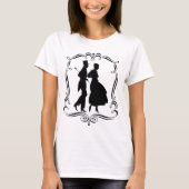 Silhouette der männlichen Frau T-Shirt (Vorderseite)