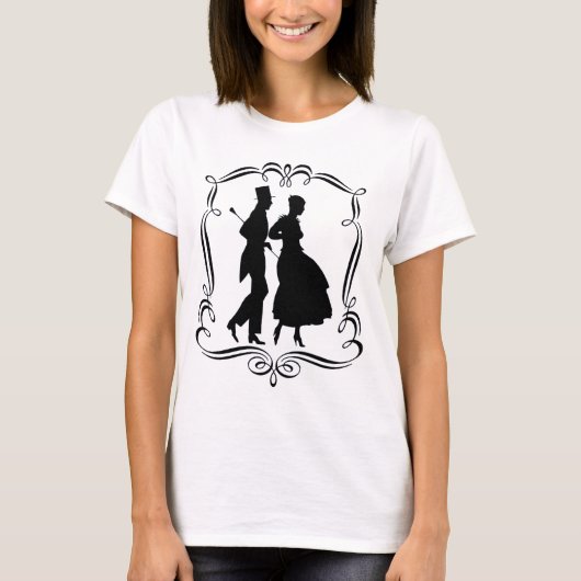 Silhouette der männlichen Frau T-Shirt (Vorderseite)