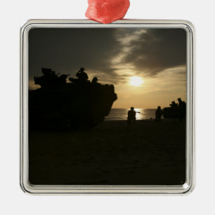 Silhouette der Marinesoldaten Ornament Aus Metall
