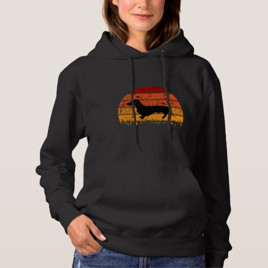Silhouette der Miniatur-Dackel Hoodie (Vorderseite)
