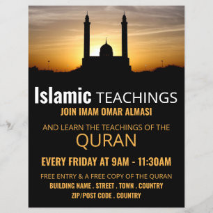 Silhouette der Moschee, islamische Lehrwerbung Flyer