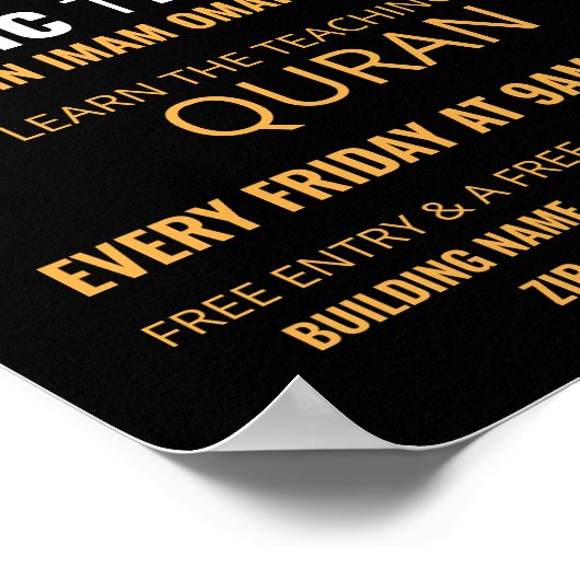 Silhouette der Moschee, islamische Lehrwerbung Poster (Ecke)