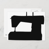 Silhouette der Nähmaschine Postkarte (Vorne/Hinten)
