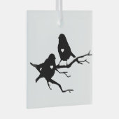 Silhouette der niedlichen Kleinen Vogelbäume Ornament Aus Glas (Vorderseite Rechts)