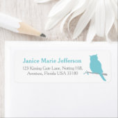 Silhouette der Owl Kontur Rückantwort-Adressetiket (Insitu)