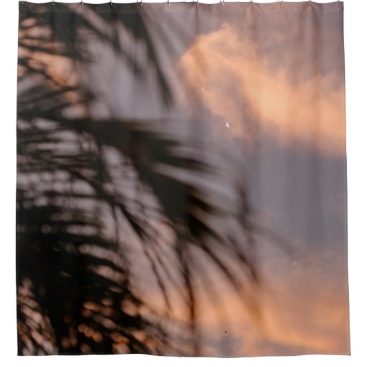 Silhouette der Palme Duschvorhang (Vorderseite)