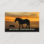 Silhouette der Pferde am Visitenkarte (Rückseite)