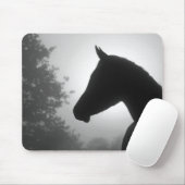 Silhouette der Pferde in Schwarzweiß Mousepad (Mit Mouse)