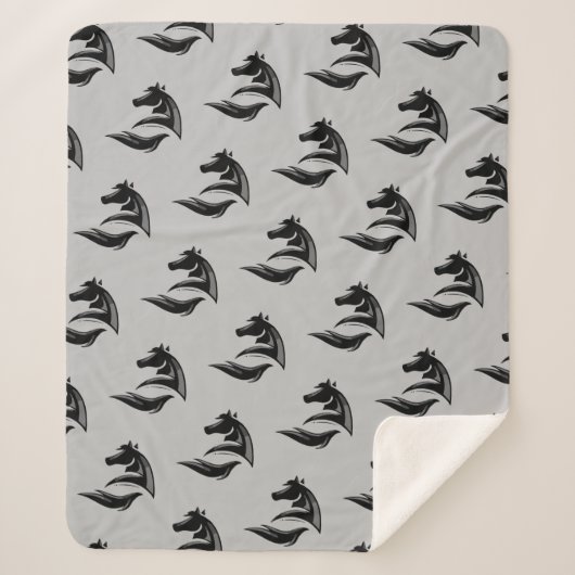 Silhouette der Pferde Logo Pferde Grafik Sherpadecke (Vorderseite)