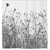 Silhouette der Pflanze mit schwarzem und weißem Tr Duschvorhang (Vorderseite)
