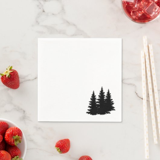 Silhouette der Pinienwälder Serviette (Beispiel)