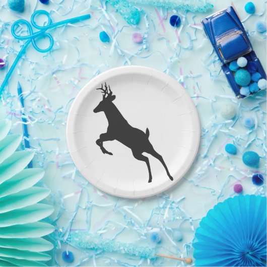 Silhouette der Rentiere Pappteller (Party)
