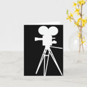Silhouette der Retro-Filmkamera Karte (Gelbe Blume)