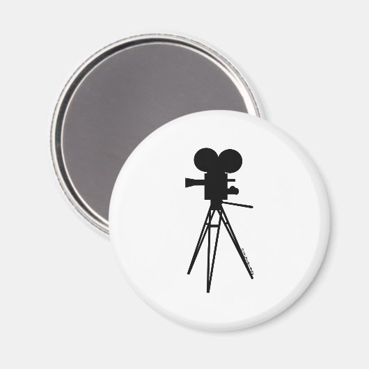 Silhouette der Retro-Filmkamera Magnet (Vorderseite/Rückseite)