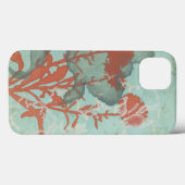 Silhouette der Roten Blume über den Aquamarinen Hi Case-Mate iPhone Hülle (Rückseite (Horizontal))
