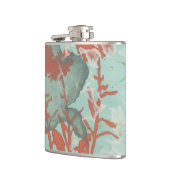 Silhouette der Roten Blume über den Aquamarinen Hi Flachmann (Links)