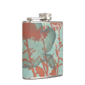 Silhouette der Roten Blume über den Aquamarinen Hi Flachmann (Rechts)