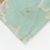 Silhouette der Roten Blume über den Aquamarinen Hi Fleecedecke (Ecke)