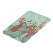 Silhouette der Roten Blume über den Aquamarinen Hi Magnet (Linke Seite)