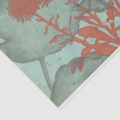 Silhouette der Roten Blume über den Aquamarinen Hi Seidenpapier (Ausschnitt)