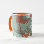 Silhouette der Roten Blume über den Aquamarinen Hi Tasse (Vorderseite Links)