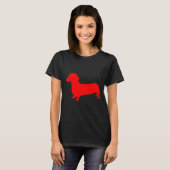 Silhouette der roten Dackel T-Shirt (Vorne ganz)