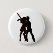 Silhouette der Salsa-Tänzer Button (Vorderseite)