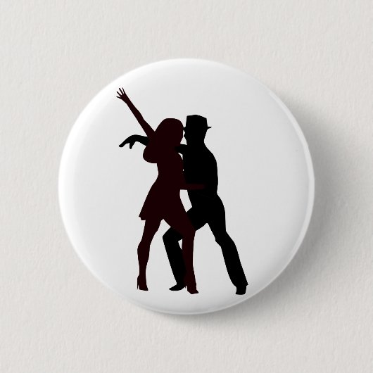 Silhouette der Salsa-Tänzer Button (Vorderseite)