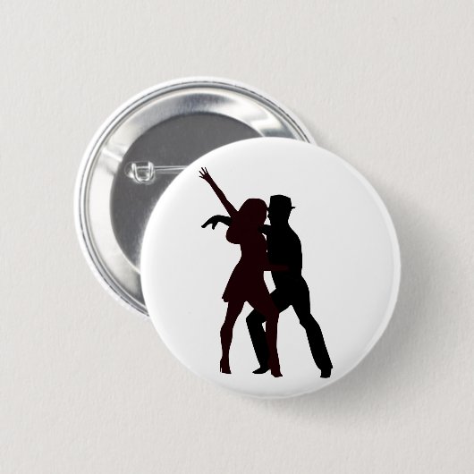 Silhouette der Salsa-Tänzer Button (Vorne & Hinten)