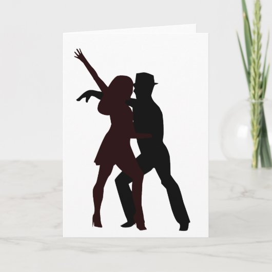 Silhouette der Salsa Tänzer Karte (Vorderseite)