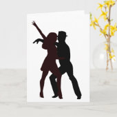 Silhouette der Salsa Tänzer Karte (Gelbe Blume)
