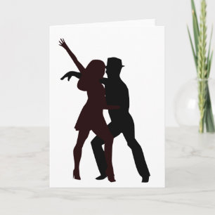 Silhouette der Salsa Tänzer Karte