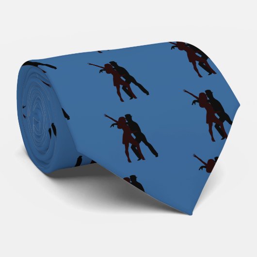 Silhouette der Salsa-Tänzer Krawatte (Gerollt)