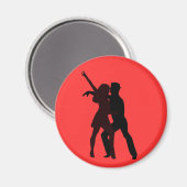 Silhouette der Salsa Tänzer Magnet (Vorderseite/Rückseite)