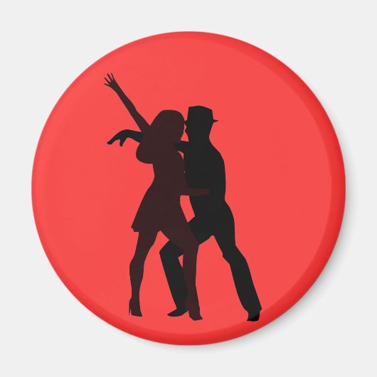 Silhouette der Salsa Tänzer Magnet (Vorne)