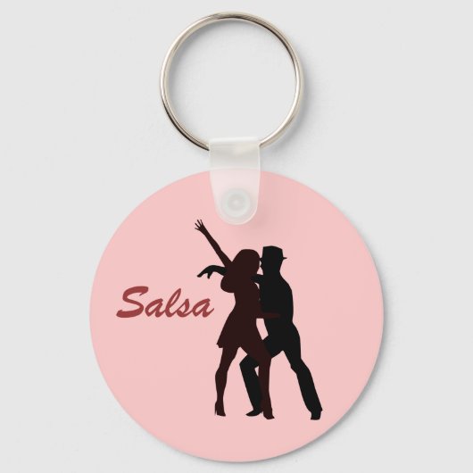 Silhouette der Salsa Tänzer Schlüsselanhänger (Vorderseite)