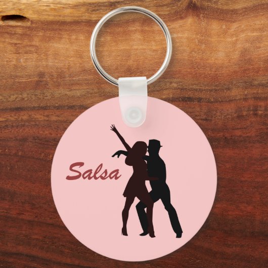 Silhouette der Salsa Tänzer Schlüsselanhänger (Vorderseite)