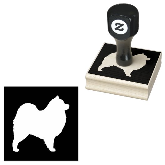 Silhouette der Samoyed Hunde Gummistempel (Stempel)