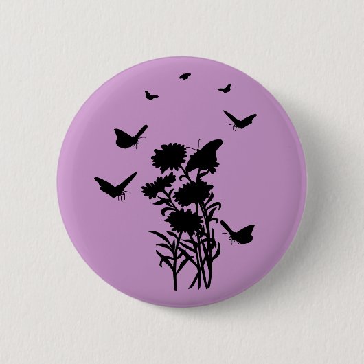 Silhouette der Schmetterlinge Button (Vorderseite)
