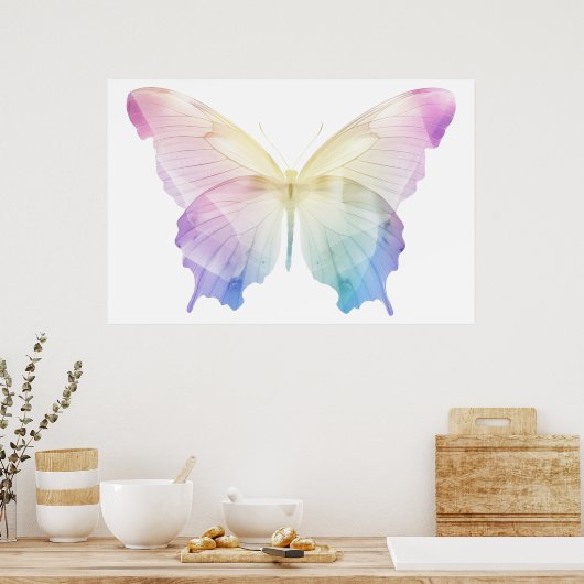 Silhouette der Schmetterlinge Poster (Küche)