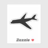 Silhouette der schwarzen Flugzeuge, Seitenaufklebe Aufkleber (Blatt)