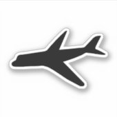 Silhouette der schwarzen Flugzeuge, Seitenaufklebe Aufkleber (Vorderseite)