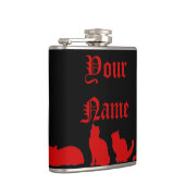 Silhouette der schwarzen Katze Flachmann (Rechts)