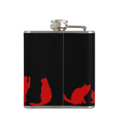 Silhouette der schwarzen Katze Flachmann (Rückseite)